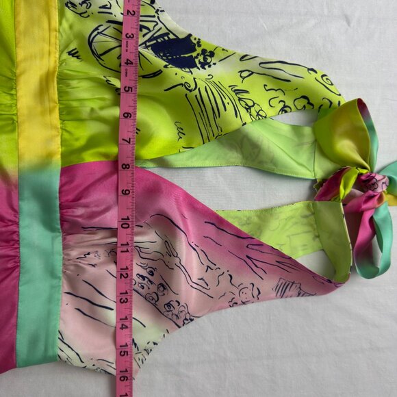 SOLD Beautiful SILK Lilly Pulitzer PETRA Maxi Dress "A Day in the Life" Size 4 - Picture 11 of 16